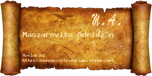 Maszarovits Adrián névjegykártya